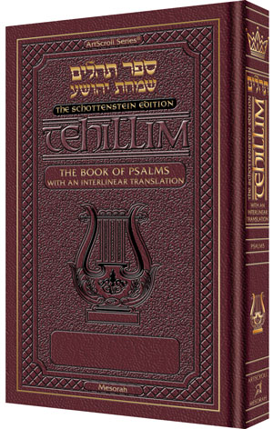 Schottenstein Ed Tehillim: Book of Psalms Interlinear Translation Leather M