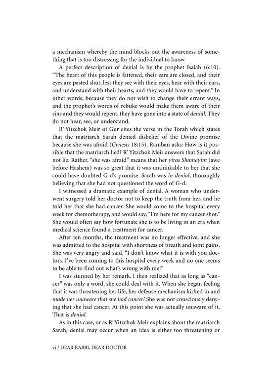 Introduction of Dear Rabbi, Dear Doctor