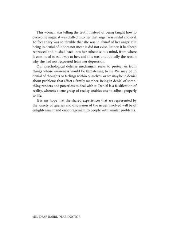 Introduction of Dear Rabbi, Dear Doctor
