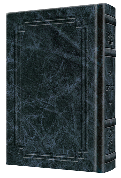 Large Type Tehillim / Psalms Pocket Size - Signature Leather - Navy  - Signature Leather - Navy 