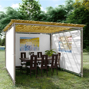 Small Canvas Sukkah - Sukkah with Bamboo Support Poles only - 6' x 6' x 8' height