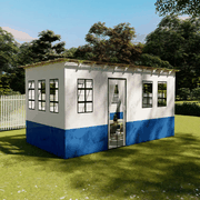 Window Sukkah - Sukkah only - 6' x 6' x 8' height - White/blue - Door On Long Side