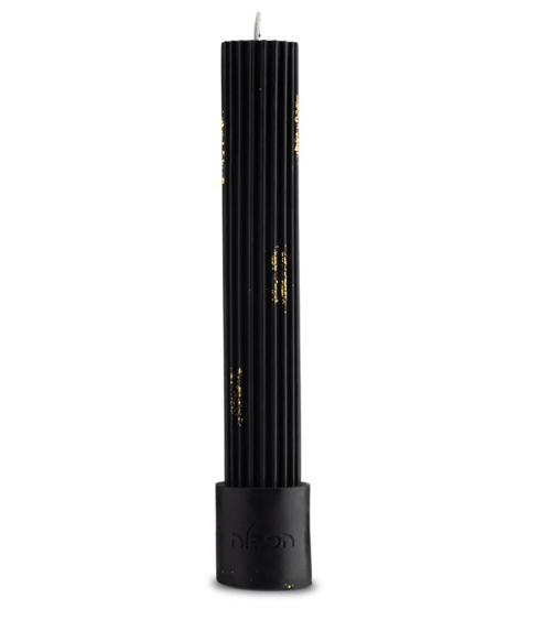 Waterdale Ribbed Havdalah Candle Black