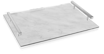 Waterdale Challah Board Marble & Silver