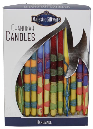 Chanukah Candles - Executive Collection - 45 Pack - Blue/Maroon/Pink/Green