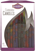 Chanukah Candles - Orange/Yellow/Purple