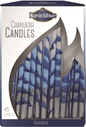 Chanukah Candles - Executive Collection - 45 Pack - Blue/White/Silver