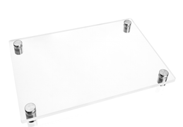Lucite By Design Hadlakas Neiros / Chanukah Tray with Brushed Silver Legs