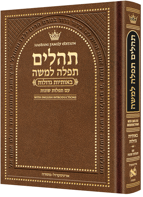 Pocket Size Hebrew Only, Large Type Tehillim with English Introductions- Hasbani Family Edition