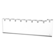 Waterdale Lucite Modern Menorah with Metal Fire-safe Inserts Silver