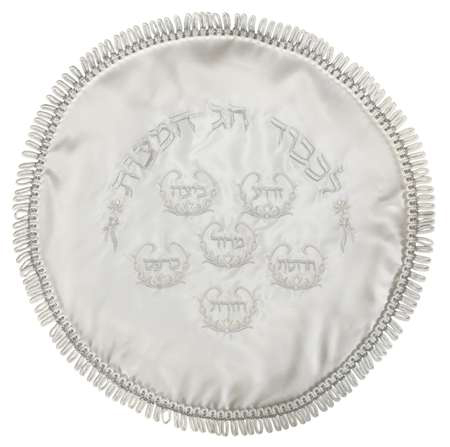 White Matzah Cover - Simple Design