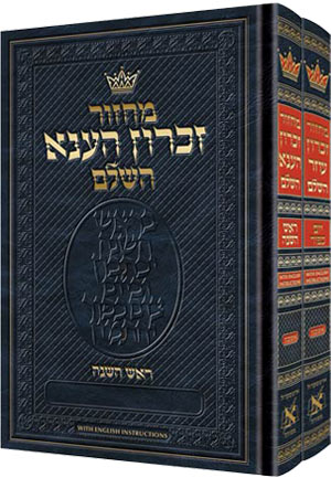 Machzor Hebrew-Only Rosh HaShanah/Yom Kippur 2 Vol Set Ashkenaz Eng Instructions