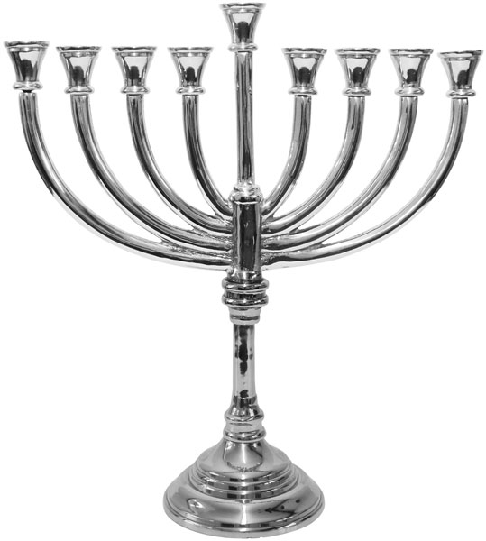 Metal Aluminium Menorah with Nickel Plated Finish