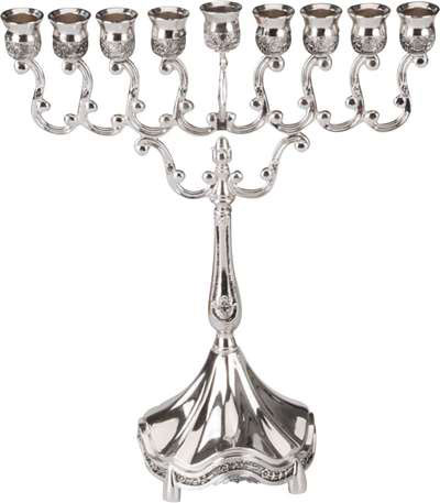 Silver Plated Oil Menorah