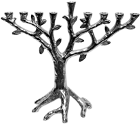  Metal Aluminium Menorah Tree Design with Nickel Plated Finish 