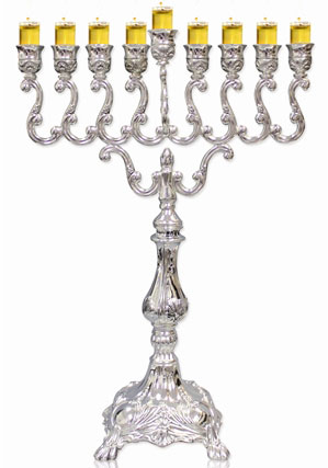 Silver Plated Oil Menorah