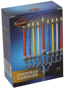 44pk. Multi Color Standard Chanukah Candles