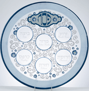 Round Glass Elegant Seder Plate