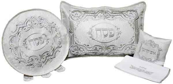 Pesach Set Brocade - 4 Pc with Plastic