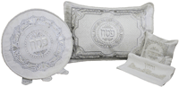 Pesach Set Brocade - 4 Pc with Plastic