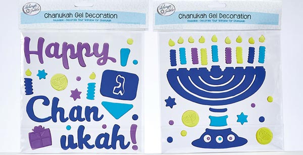 Chanukah Window Gel Decorations