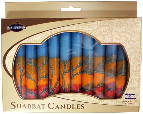 Safed Shabbat Candle - 12 Pack - Harmony Turquoise