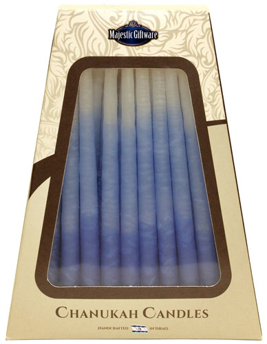 Safed Chanukah Candles - Blue / White