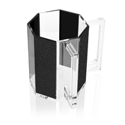 Waterdale Hexagon Lucite Washing Cup Black Glitter