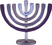 Emanuel Anodized Menorah Blue