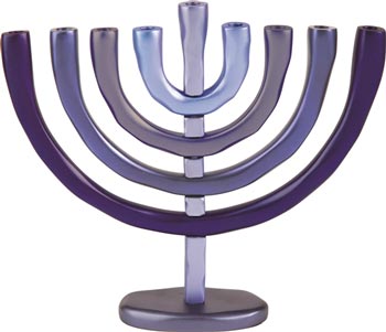 ArtScroll.com - Emanuel Anodized Menorah Blue