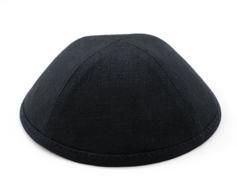 Sleeve of 12 Custom Shoppe Black Linen Yarmulka Size 3