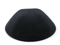 Custom Shoppe Black Linen Yarmulka