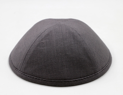 Sleeve of 12 Custom Shoppe Grey Linen Yarmulka Size 3