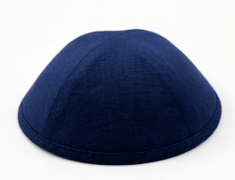 Custom Shoppe Navy Linen Yarmulka