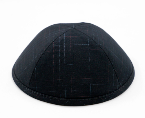 Custom Shoppe Black Pin Plaid Suit Yarmulka 